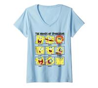 Donna Spongebob The Silly Moods Maglietta con Collo a V