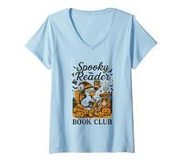 Donna Spooky Reader Book Club Witchy Vibes Maglietta con Collo a V