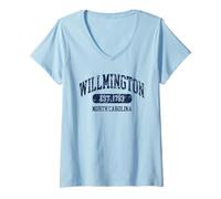 Donna Sport Atletici Vintage Wilmington North Carolina NC Maglietta con Collo a V