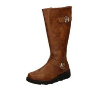 Donna Spot On Fibbia Dettagliato Largo Fit Stivali Alti Al Ginocchio 'F5r1202'