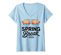 Donna Spring Break 2026 Tees for Men Women Vacation Matching Maglietta con Collo a V