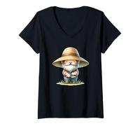Donna Spring Gnome For Garden Lover Mom And Dad Happy Gardening Maglietta con Collo a V