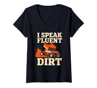 Donna Sprint Car Racing Dirt Track Speed Oval Race Outlaw Outlaw Maglietta con Collo a V