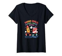 Donna Squad Goals Pastelli Snack Recesso Bambini Divertenti Maglietta con Collo a V