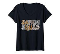 Donna Squad Safari Outfit Zoo Keeper, maglietta con stampa animalier, uomo donna Maglietta con Collo a V