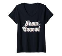 Donna Squadra: Conrad Retro Groovy Maglietta con Collo a V