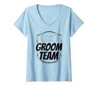 Donna Squadra dello Sposo Bachelor Party Matrimonio Maglietta con Collo a V