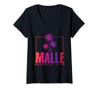 Donna Squadra di bevute di Malle Mallorca Maglietta con Collo a V