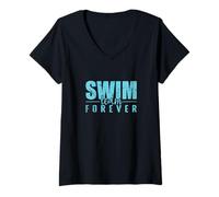 Donna Squadra di Nuoto per Sempre Swimmer Pride Maglietta con Collo a V