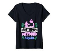 Donna Squadra di Sirene di Compleanno Compleanno della Sirena Maglietta con Collo a V