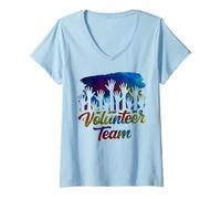 Donna Squadra di volontariato Volontariato Lavoro Volontari Non Retribuiti Maglietta con Collo a V
