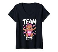 Donna Squadra Ragazza Sesso Rivela Nuova Ragazza 2026 Maglietta con Collo a V