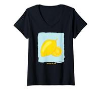 Donna Squeeze the day Lemon Fresh Fruits Summer Lemons Lemonade Maglietta con Collo a V