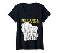Donna Sri Lanka nella mia Anima Regalo dell'orgoglio delle Radici Maglietta con Collo a V