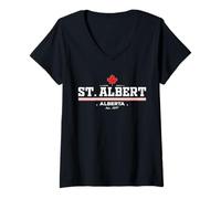 Donna St Albert Canada Maglietta con Collo a V