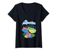 Donna St Augustine Florida Beach Tramonto Tropicale Vacanza Florida Florida Maglietta con Collo a V