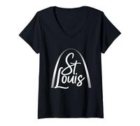 Donna St. Louis Missouri Souvenir Orgoglio Maglietta con Collo a V