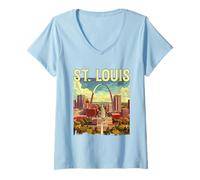Donna St. Louis Missouri Souvenir Orgoglio Maglietta con Collo a V