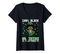 Donna St Patricks Day 100% Black 0 Irish Saint Pattys Kids Maglietta con Collo a V