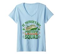 Donna St Patricks Day Cruise Squad Shamrock Vacanza Irlandese Maglietta con Collo a V