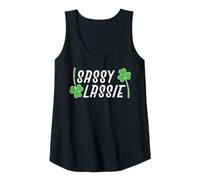 Donna St Patricks Day Sassy Lassie Clover Saint Pattys Ragazze Bambini Canotta