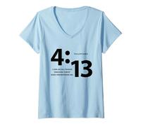 Donna Stampa con Croce I Can Do all Things Through Christ Maglietta con Collo a V