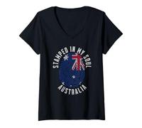 Donna Stampato in My Soul Australia Flag Design Aussie Pride Maglietta con Collo a V
