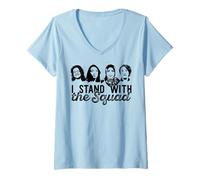 Donna Stand con LA Squadra Tlaib AOC Ilhan Omar Pressley Meme Maglietta con Collo a V
