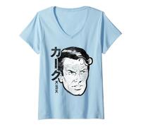 Donna Star Trek Kanji Kirk Head Maglietta con Collo a V
