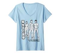 Donna Star Trek Spock Kirk Bones Kanji Stance Maglietta con Collo a V