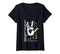Donna Star Trek Spock Live Long And Prosper Hand Maglietta con Collo a V