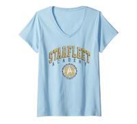 Donna Star Trek Starfleet Academy Arched Official Seal Maglietta con Collo a V