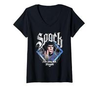 Donna Star Trek The Original Series Spock Heavy Metal Maglietta con Collo a V