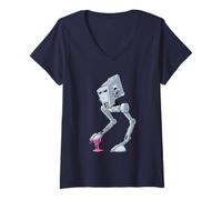Donna Star Wars AT-ST Stepping On Chewing Gum Funny Maglietta con Collo a V