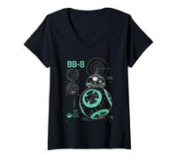 Donna Star Wars BB-8 Astro Droid Blueprint Maglietta con Collo a V
