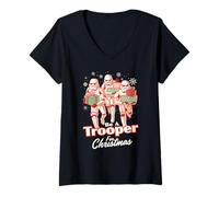 Donna Star Wars Be a Trooper for Christmas Funny Holiday Maglietta con Collo a V