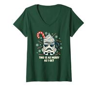 Donna Star Wars Christmas As Merry as I Get Stormtrooper Mug Maglietta con Collo a V