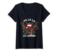 Donna Star Wars Christmas Chewie Fa La La La Larrgh Maglietta con Collo a V