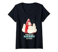 Donna Star Wars Christmas Darth Vader This is as Merry as I Get Maglietta con Collo a V