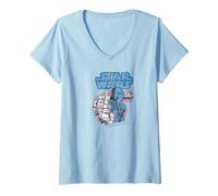Donna Star Wars Classic Vader & Troopers Join The Dark Side Logo Maglietta con Collo a V