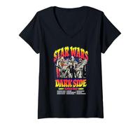 Donna Star Wars Dark Side Galaxy Tour Vader Maul Kylo & Boba Fett Maglietta con Collo a V