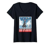 Donna Star Wars Darth Vader AT-AT Dog Walker Christmas Holiday Maglietta con Collo a V