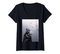 Donna Star Wars Darth Vader Spring Cherry Blossoms Sakura Art Maglietta con Collo a V