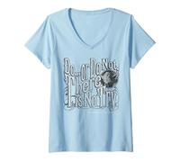 Donna Star Wars Do Or Do Not There Is No Try Classic Yoda Quote Maglietta con Collo a V