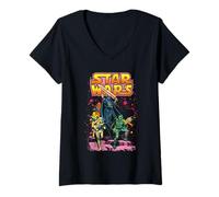 Donna Star Wars Flea Market Retro Villains Maglietta con Collo a V