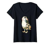 Donna Star Wars Floral Print Tropical Porg Maglietta con Collo a V