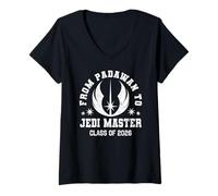 Donna Star Wars Graduation from Padawan To Jedi Master 2026 Class Maglietta con Collo a V