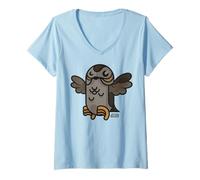 Donna Star Wars Last Jedi Lone Porg Cute Flapping Maglietta con Collo a V