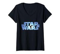 Donna Star Wars Logo Jump to Lightspeed Hyperspace Maglietta con Collo a V