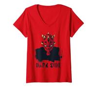 Donna Star Wars Maul Shadow Lord Dark Side Maul Spray Paint Text Maglietta con Collo a V